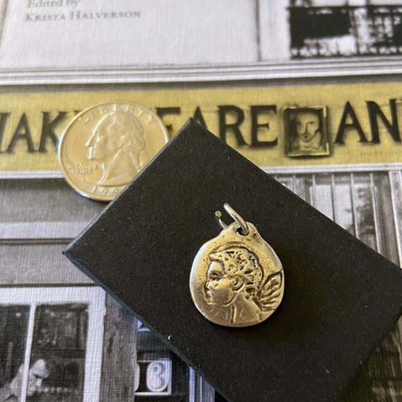 Double Sided Letter "A" Round Pendant - with Angel - Picture 7 of 7